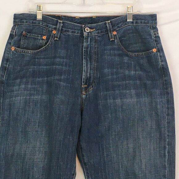 Lucky Brand Mens Blue Denim Relaxed Straight Leg Jeans, 2012 34 Short - Picture 2 of 11